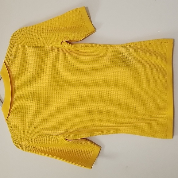 Carolina Herrera Ribbed Knit Yellow Sweater Top Size XS - Picture 11 of 17